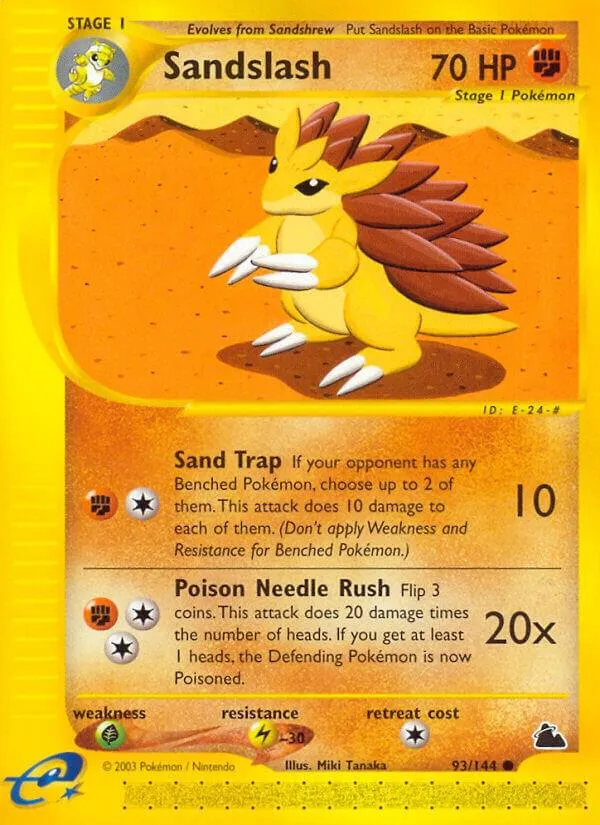 Skyridge 영어판 Sandslash 93 카드 앞면