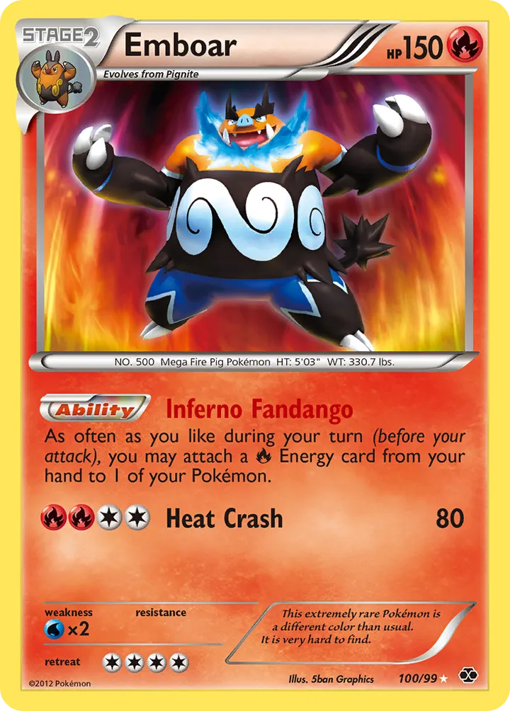Black & White—Next Destinies 英語版 Emboar 100 カード表面