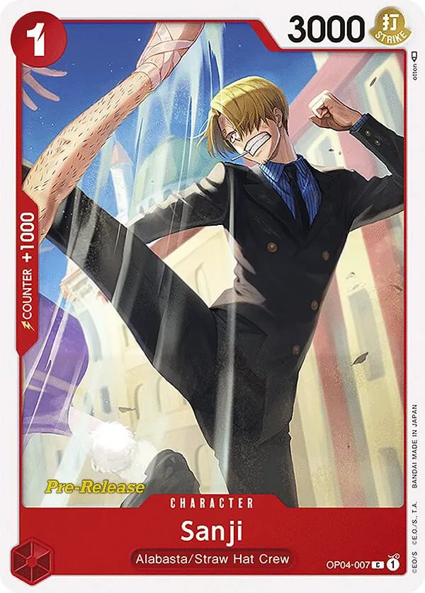 Kingdoms of Intrigue 英語版 Sanji OP04-007 · プレリリース カード表面