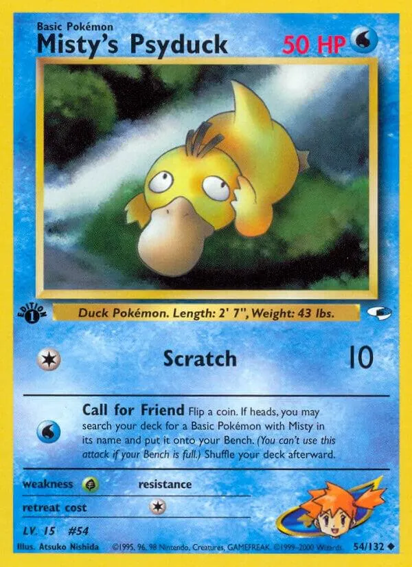 Gym Heroes 英語版 Misty's Psyduck 54 カード表面