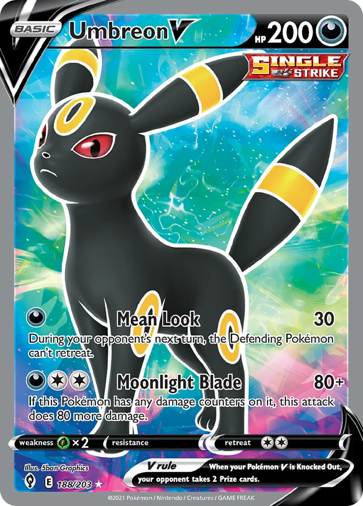Sword & Shield—Evolving Skies 英語版 Umbreon V 188 カード表面
