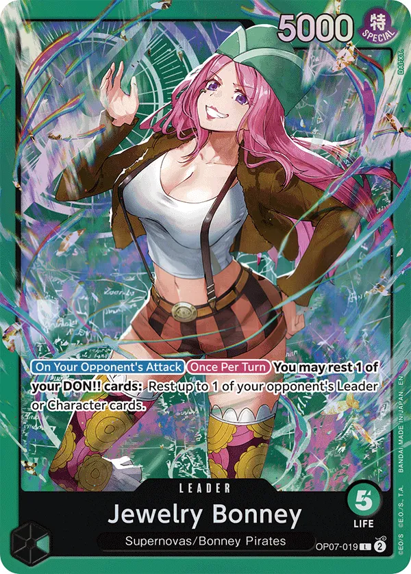500 Years in the Future 英語版 Jewelry Bonney OP07-019 · パラレル 3 カード表面