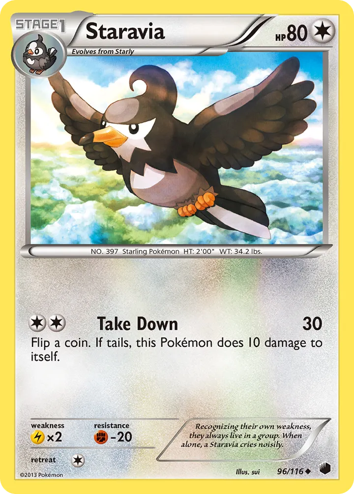 Black & White—Plasma Freeze 영어판 Staravia 96 카드 앞면
