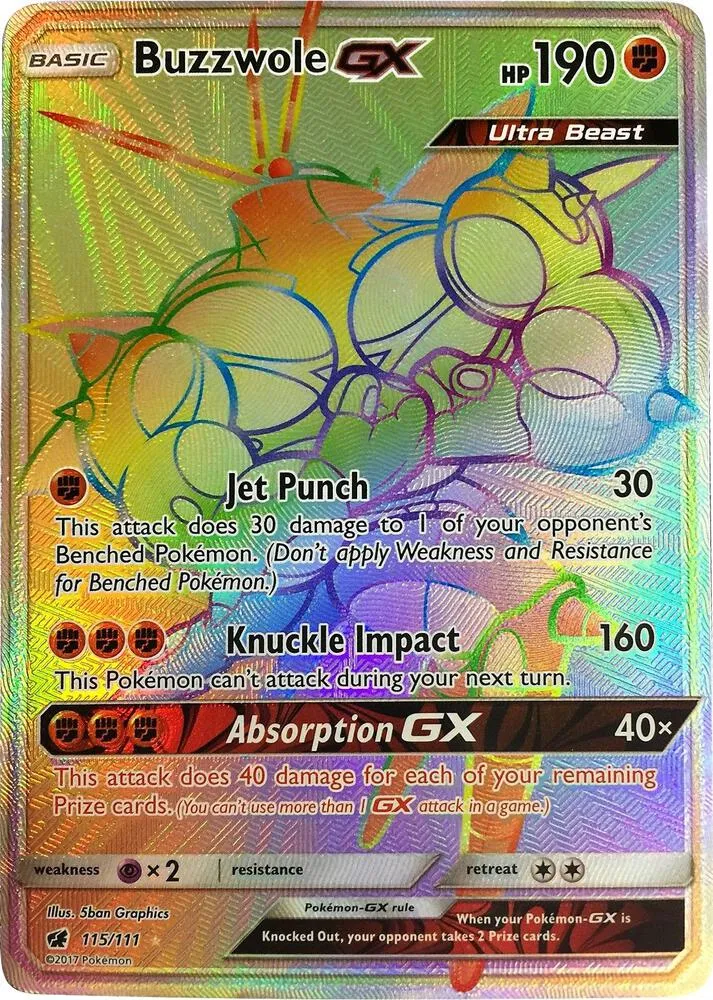 Sun & Moon—Crimson Invasion 英語版 Buzzwole-GX 115 カード表面