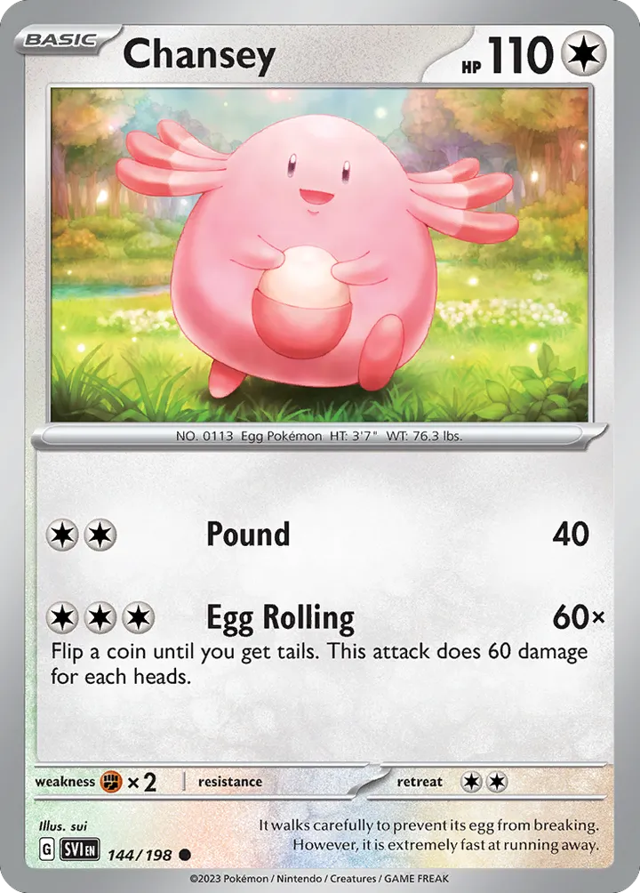 Scarlet & Violet 영어판 Chansey 144 카드 앞면