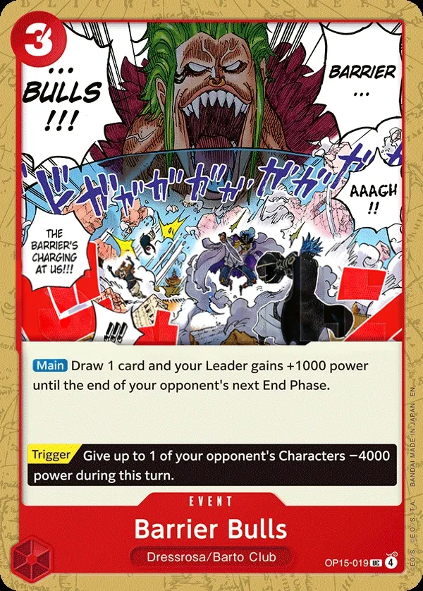 Adventure on Kami's Island 영어판 Barrier Bulls OP15-019 카드 앞면