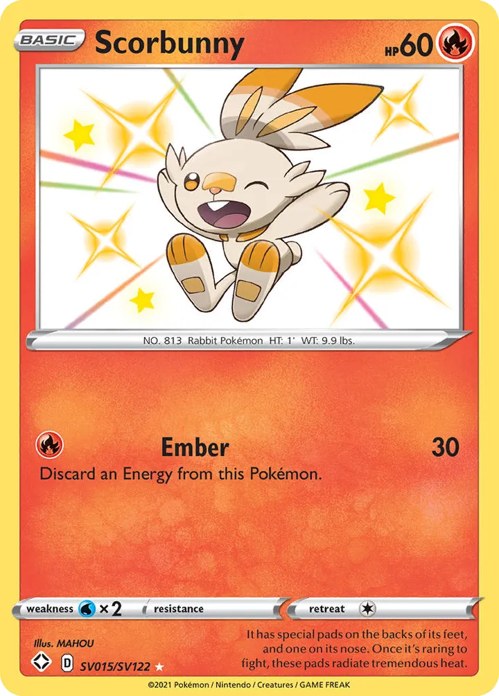 Shining Fates 영어판 Scorbunny SV015 카드 앞면