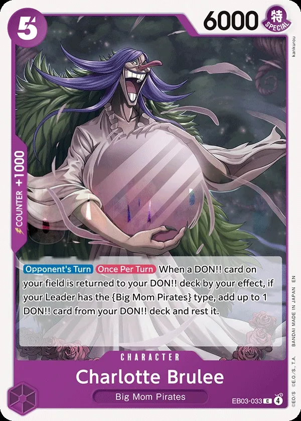 One Piece Heroines Edition 영어판 Charlotte Brulee EB03-033 카드 앞면