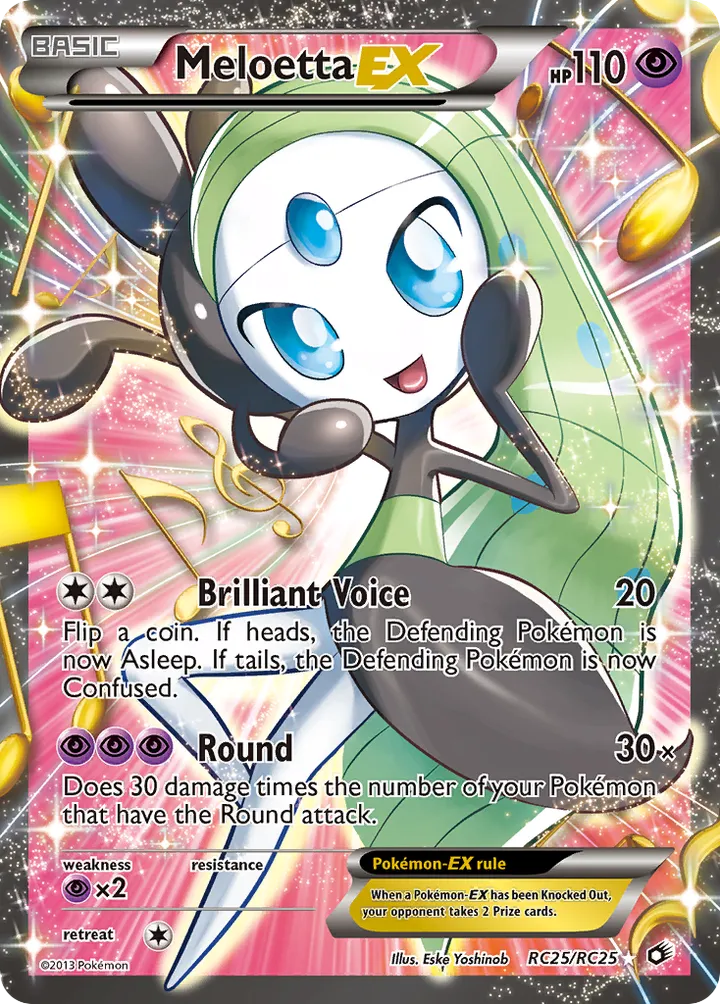 Black & White—Legendary Treasures 영어판 Meloetta-EX RC25 카드 앞면