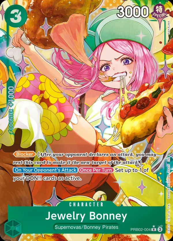 One Piece Card The Best vol.2 英語版 Jewelry Bonney PRB02-004 · パラレル カード表面