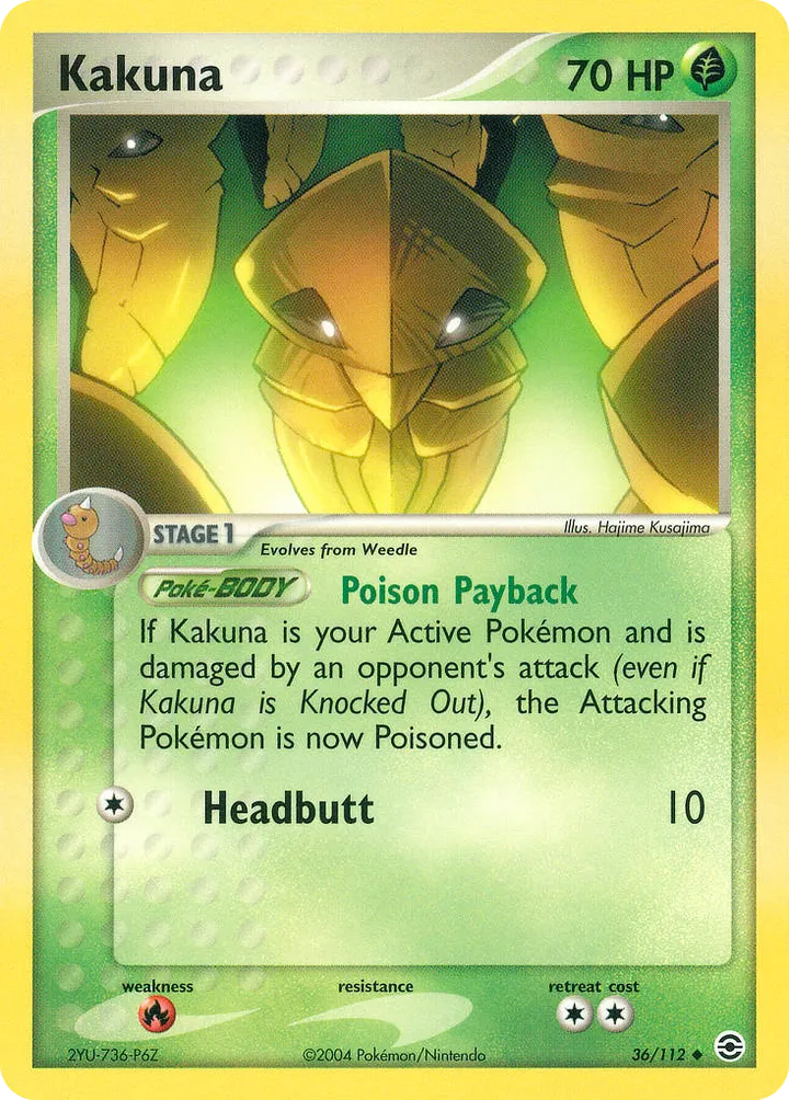 EX FireRed & LeafGreen 英語版 Kakuna 36 カード表面