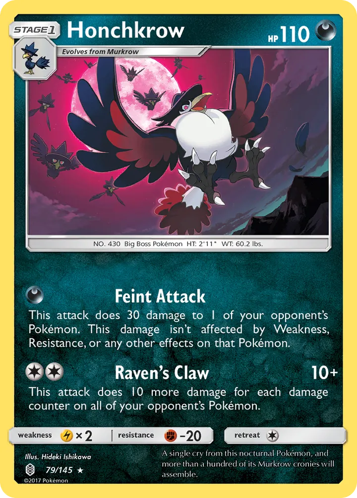 Sun & Moon—Guardians Rising 英語版 Honchkrow 79 カード表面