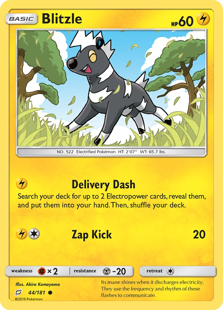 Sun & Moon—Team Up 英語版 Blitzle 44 カード表面