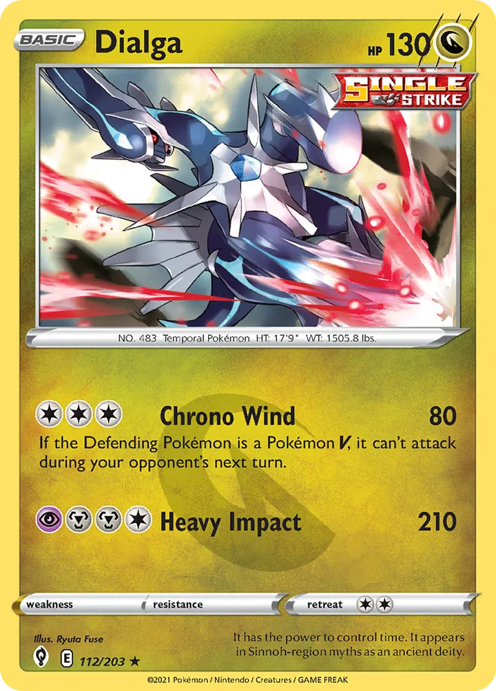 Sword & Shield—Evolving Skies 英語版 Dialga 112 カード表面