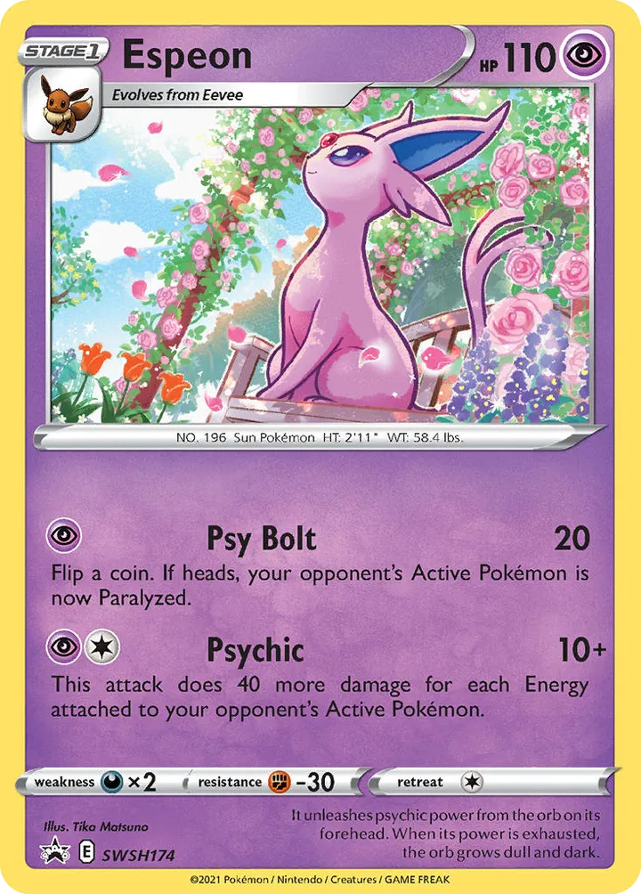 SWSH Black Star Promos 영어판 Espeon SWSH174 카드 앞면