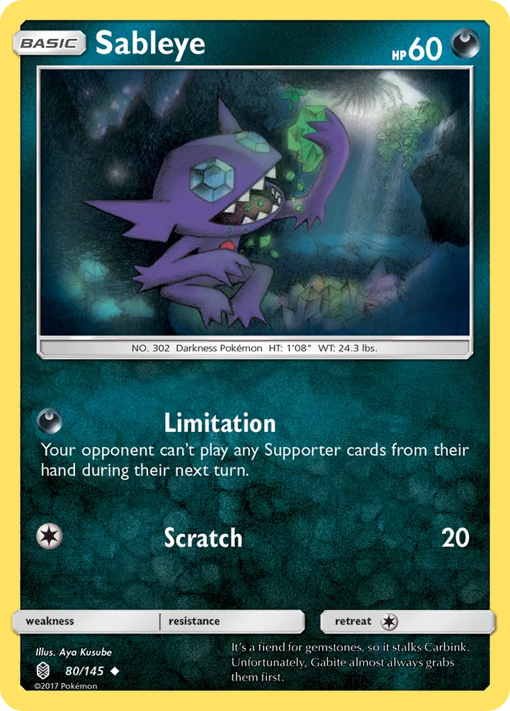 Sun & Moon—Guardians Rising 英語版 Sableye 80 カード表面