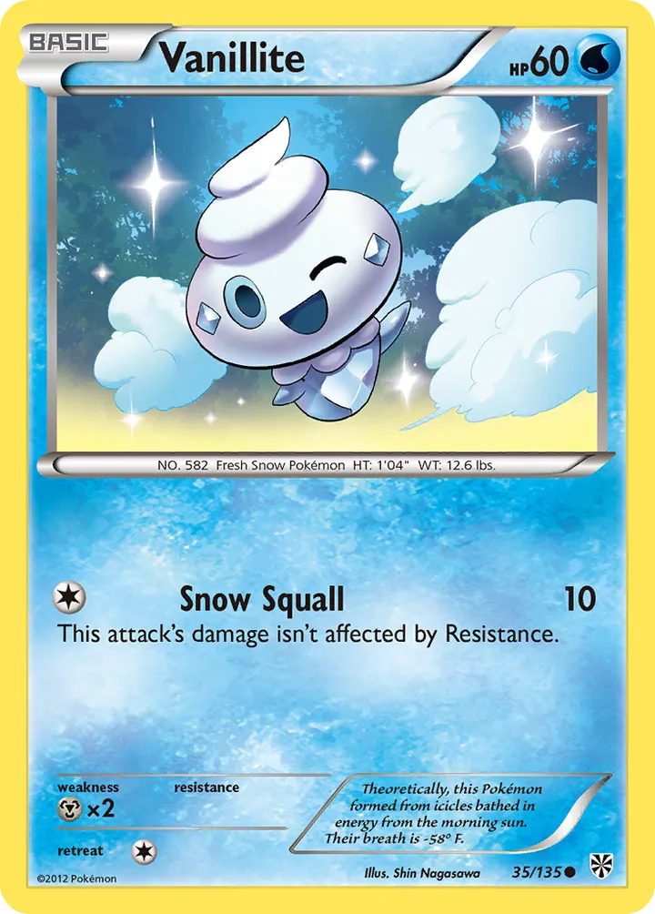 Black & White—Plasma Storm 영어판 Vanillite 35 카드 앞면