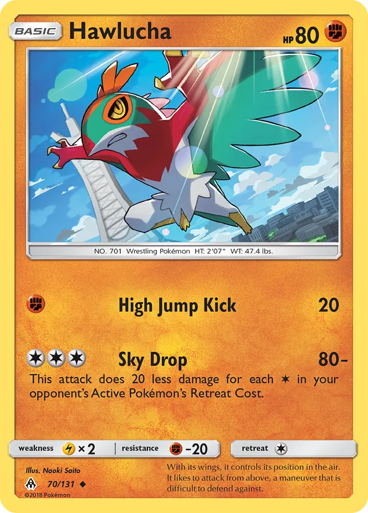 Sun & Moon—Forbidden Light 영어판 Hawlucha 70 카드 앞면