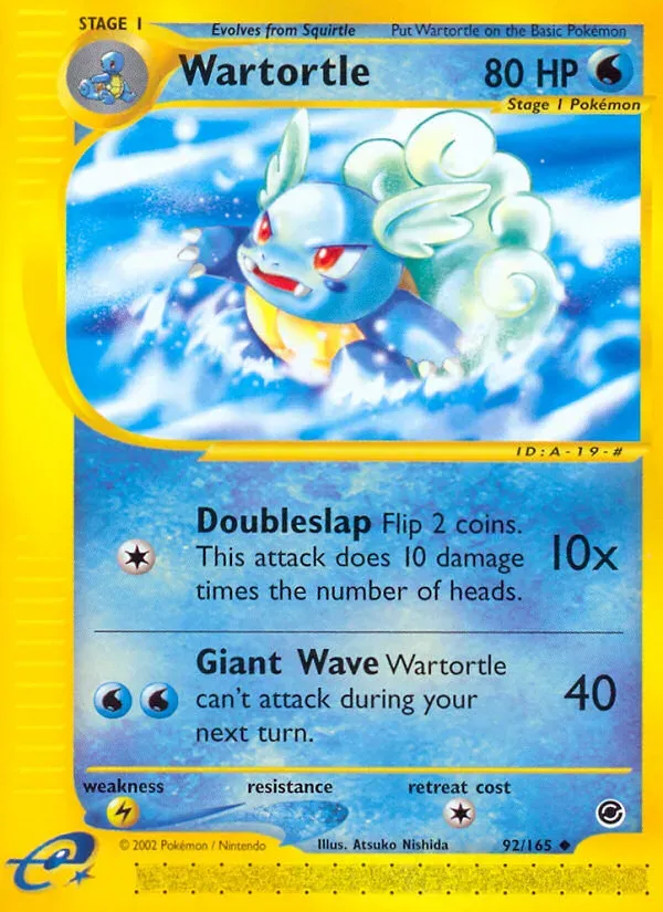 Expedition Base Set 영어판 Wartortle 92 카드 앞면