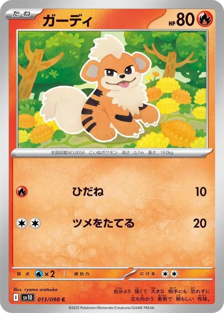 Front of Growlithe 13, ロケット団の栄光 Japanese