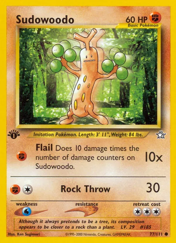 Neo Genesis 영어판 Sudowoodo 77 카드 앞면