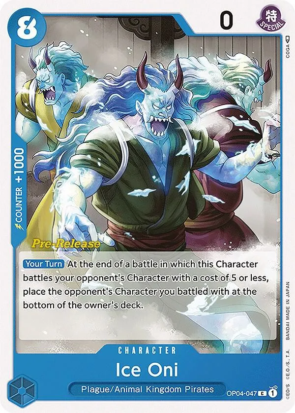 Kingdoms of Intrigue 英語版 Ice Oni OP04-047 · プレリリース カード表面