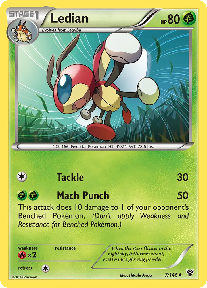 XY 영어판 Ledian 7 카드 앞면