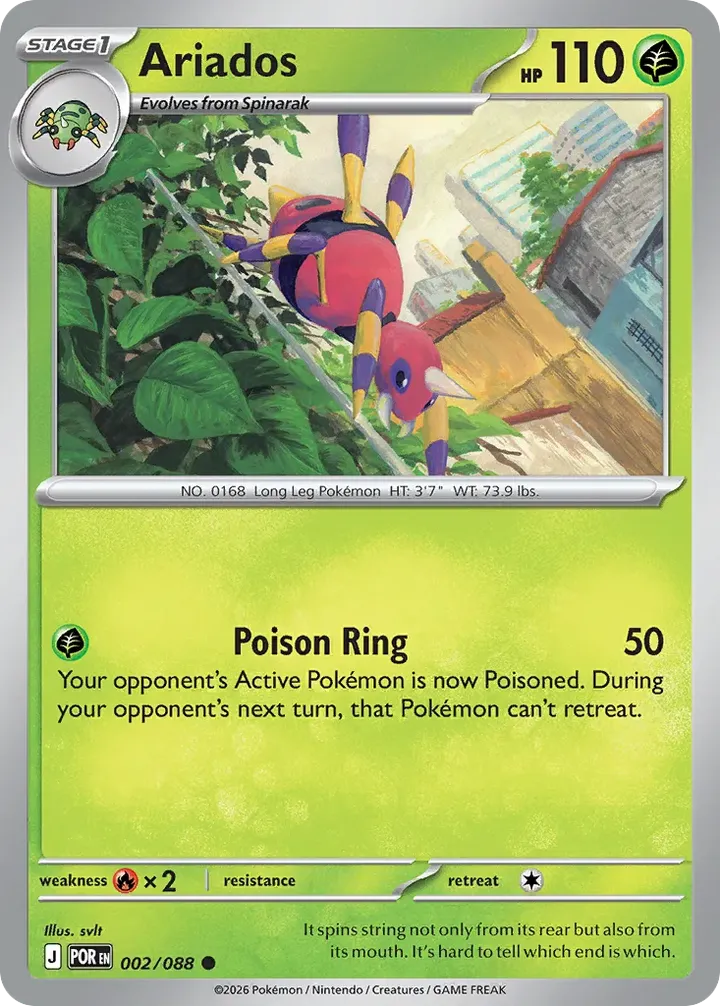 Mega Evolution—Perfect Order 영어판 Ariados 2 카드 앞면