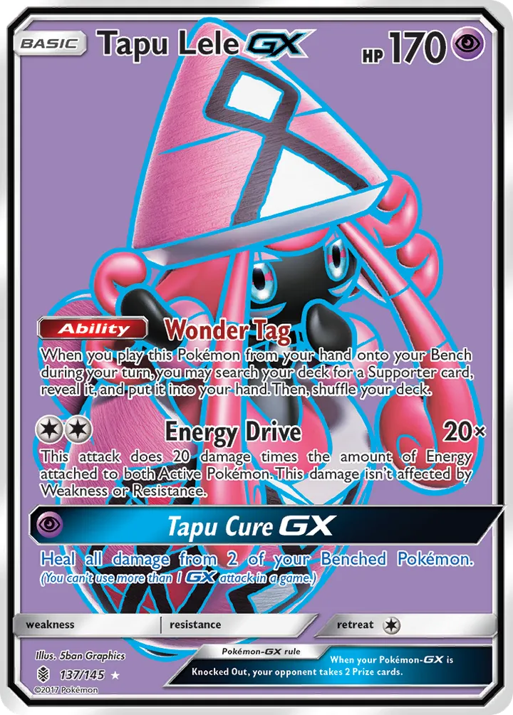 Sun & Moon—Guardians Rising 英語版 Tapu Lele-GX 137 カード表面