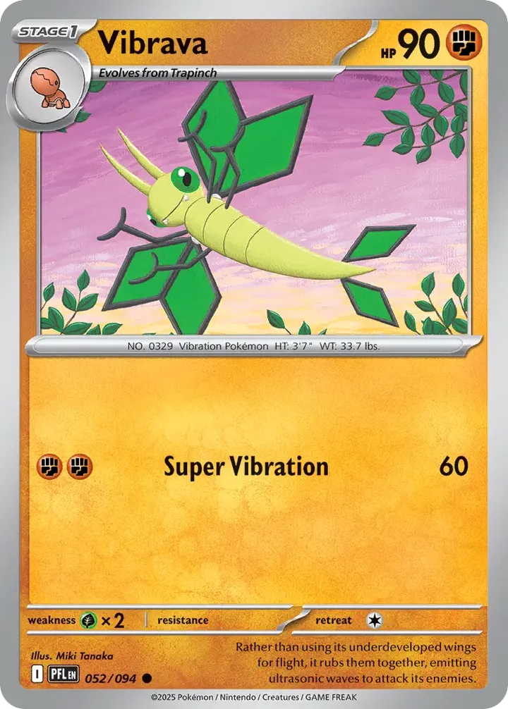 Mega Evolution—Phantasmal Flames 英語版 Vibrava 52 カード表面