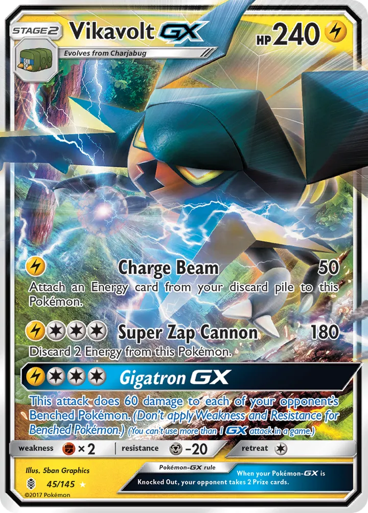 Front of Vikavolt-GX 45, Sun & Moon—Guardians Rising English