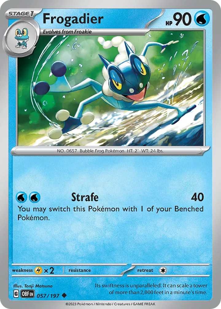 Scarlet & Violet—Obsidian Flames 영어판 Frogadier 57 카드 앞면
