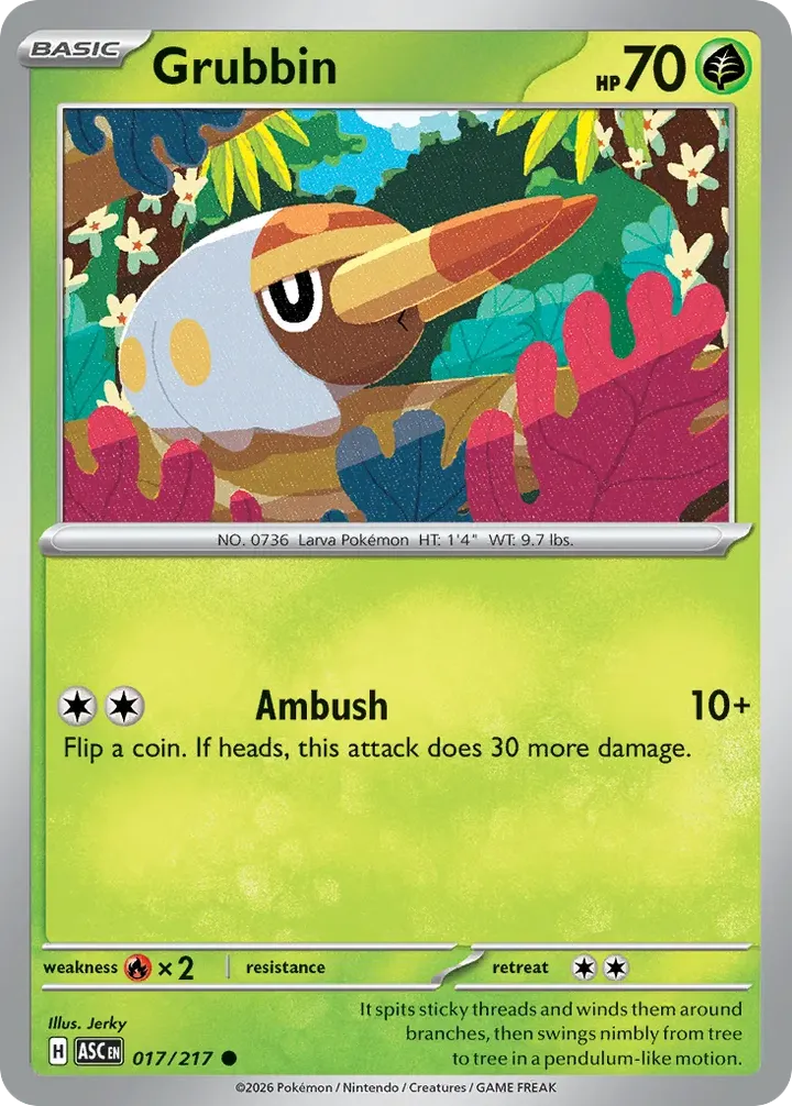 Mega Evolution—Ascended Heroes 英語版 Grubbin 17 カード表面