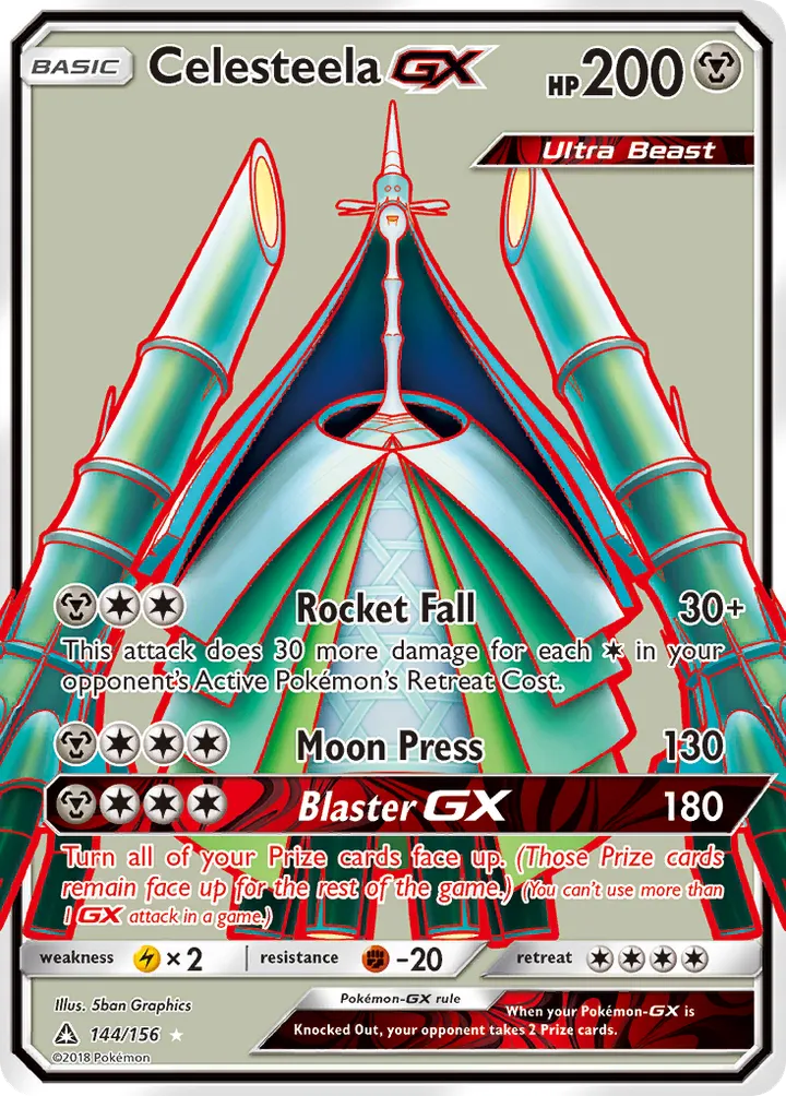 Sun & Moon—Ultra Prism 英語版 Celesteela-GX 144 カード表面