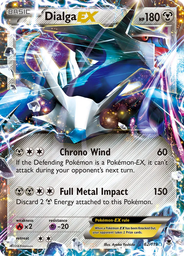 XY—Phantom Forces 영어판 Dialga-EX 62 카드 앞면
