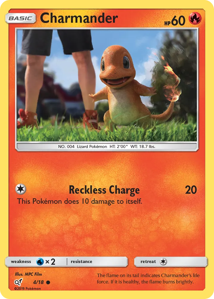 Detective Pikachu 영어판 Charmander 4 카드 앞면
