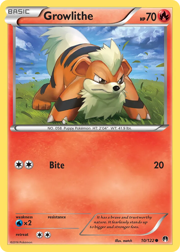 XY—BREAKpoint 영어판 Growlithe 10 카드 앞면