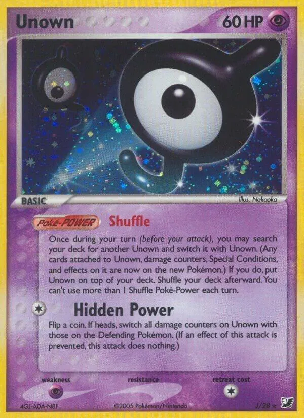 EX Unseen Forces 英語版 Unown J カード表面