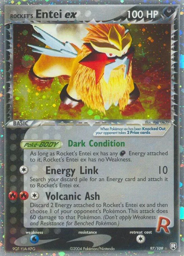 EX Team Rocket Returns 영어판 Rocket's Entei ex 97 카드 앞면