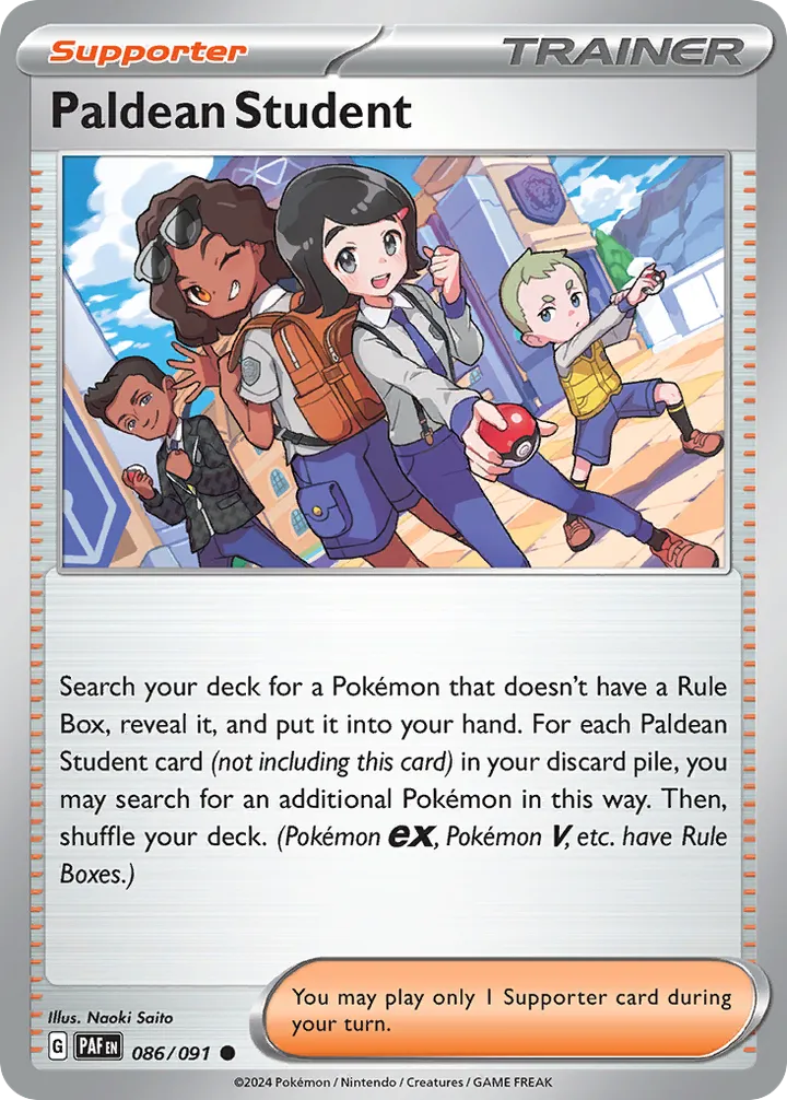 Scarlet & Violet—Paldean Fates 영어판 Paldean Student 86 카드 앞면
