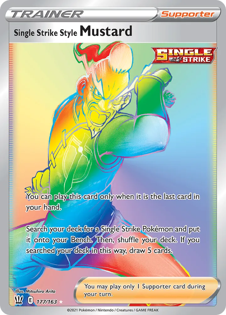 Sword & Shield—Battle Styles 영어판 Single Strike Style Mustard 177 카드 앞면