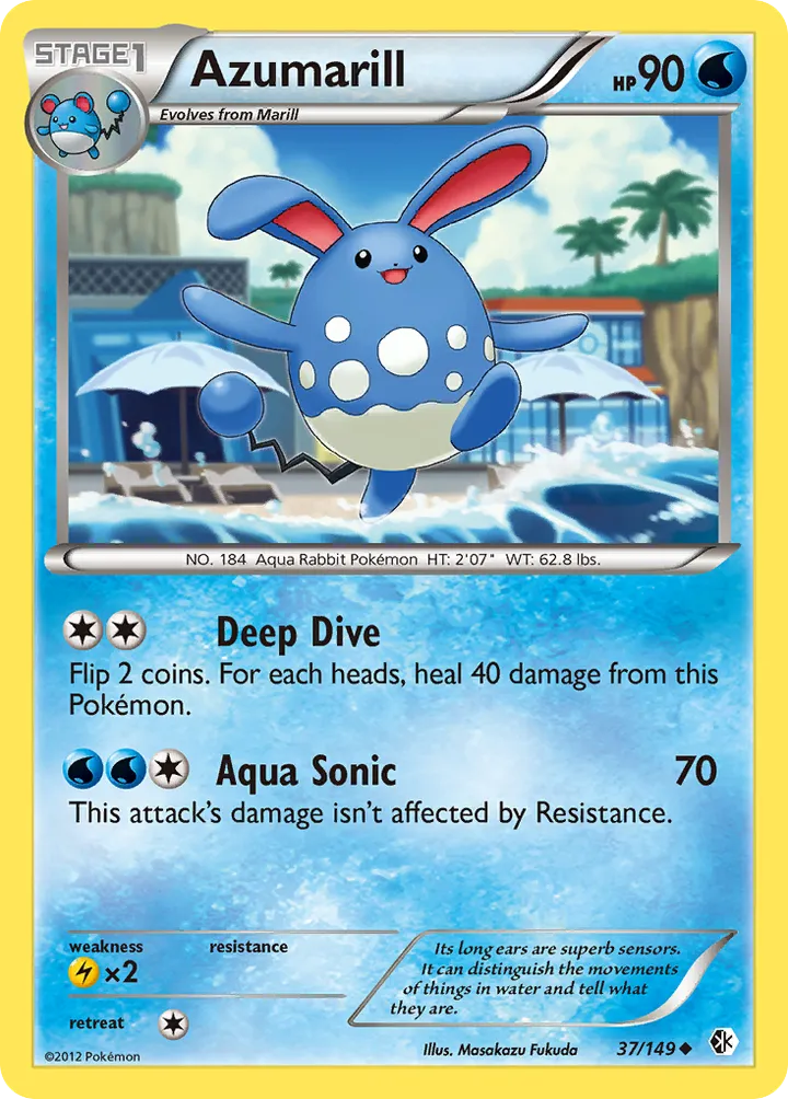 Black & White—Boundaries Crossed 영어판 Azumarill 37 카드 앞면