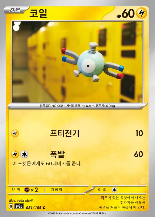 Front of 코일 81, 포켓몬 카드 151 Korean