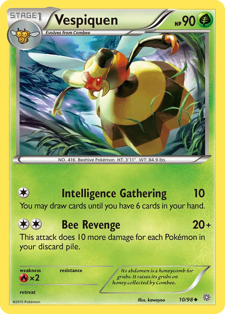 XY—Ancient Origins 英語版 Vespiquen 10 カード表面
