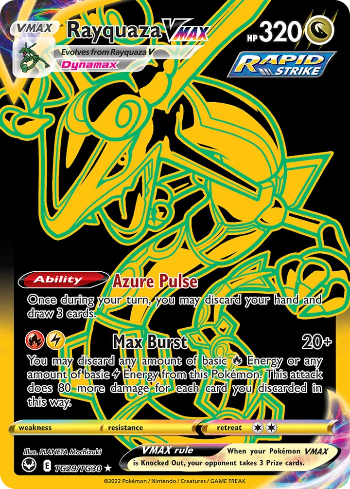 Sword & Shield—Silver Tempest 영어판 Rayquaza VMAX TG29 카드 앞면