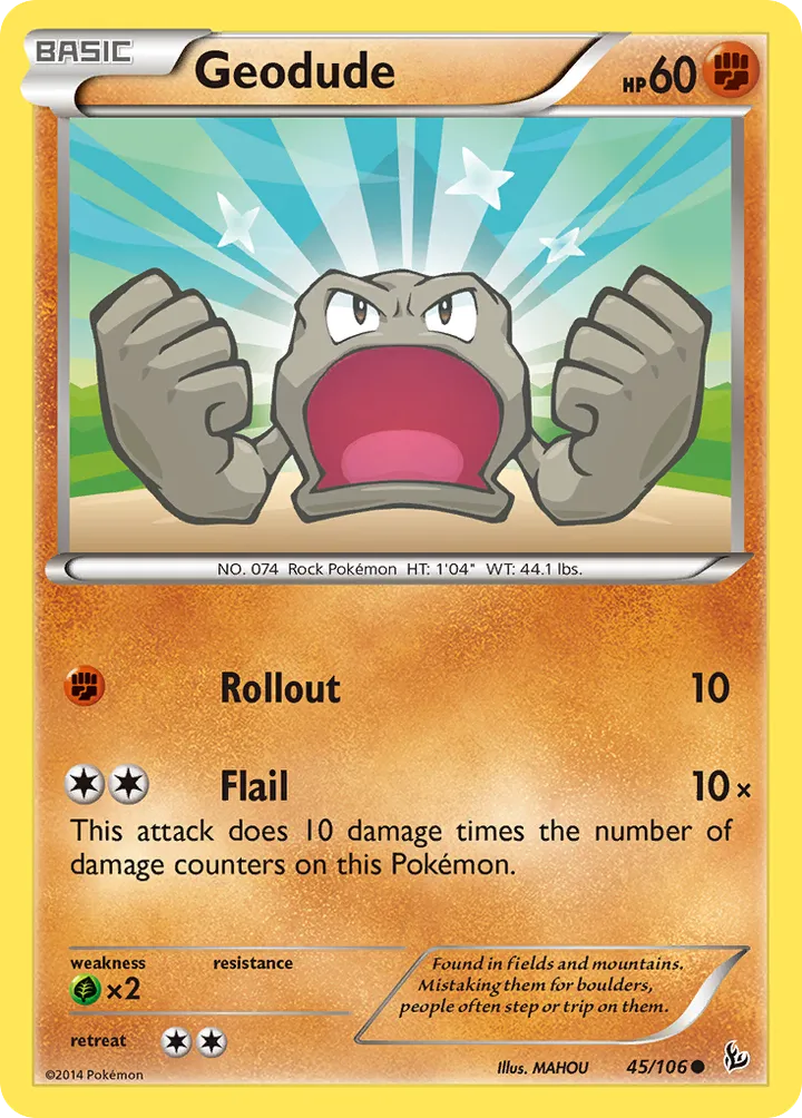 XY—Flashfire 영어판 Geodude 45 카드 앞면