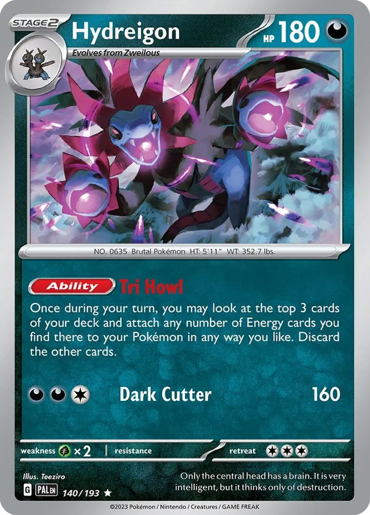 Scarlet & Violet—Paldea Evolved 英語版 Hydreigon 140 カード表面