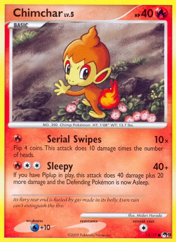 POP Series 9 英語版 Chimchar 13 カード表面