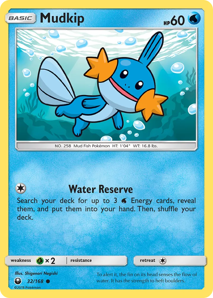 Sun & Moon—Celestial Storm 영어판 Mudkip 32 카드 앞면