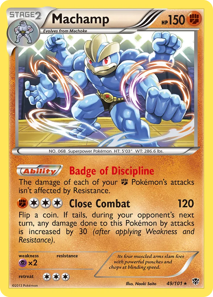 Black & White—Plasma Blast 영어판 Machamp 49 카드 앞면